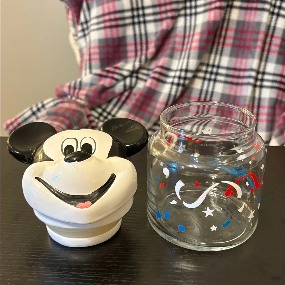 The Walt Disney Company vintage Mickey Mouse Glass Jar with Lid - Picture 3 of 4